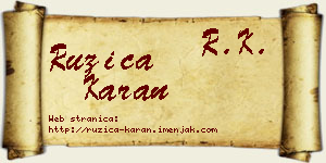 Ružica Karan vizit kartica